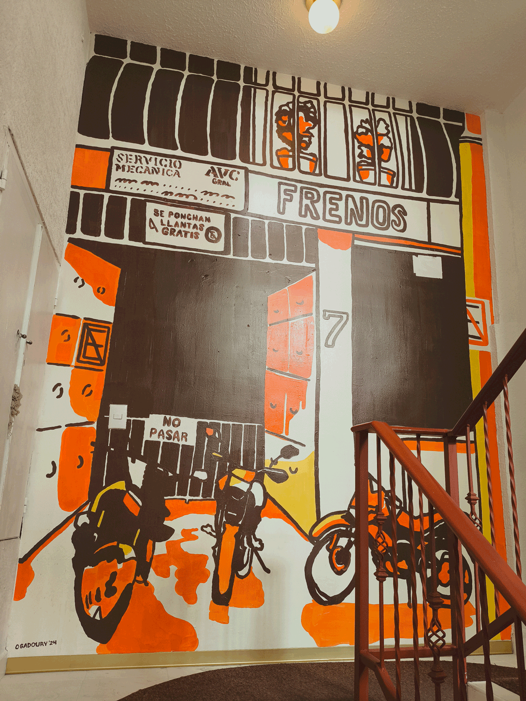 undefined undefined : Here it is, all done! It was so exciting to see this come to life on such a huge canvas — my first time painting at this scale. I love how it connects to the hostel’s surrounding neighbourhoods.