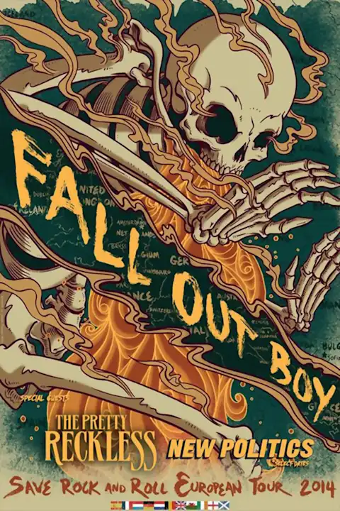 Vintažinis Fall Out Boy koncerto plakatas – vintažinis koncerto plakatas | Framein