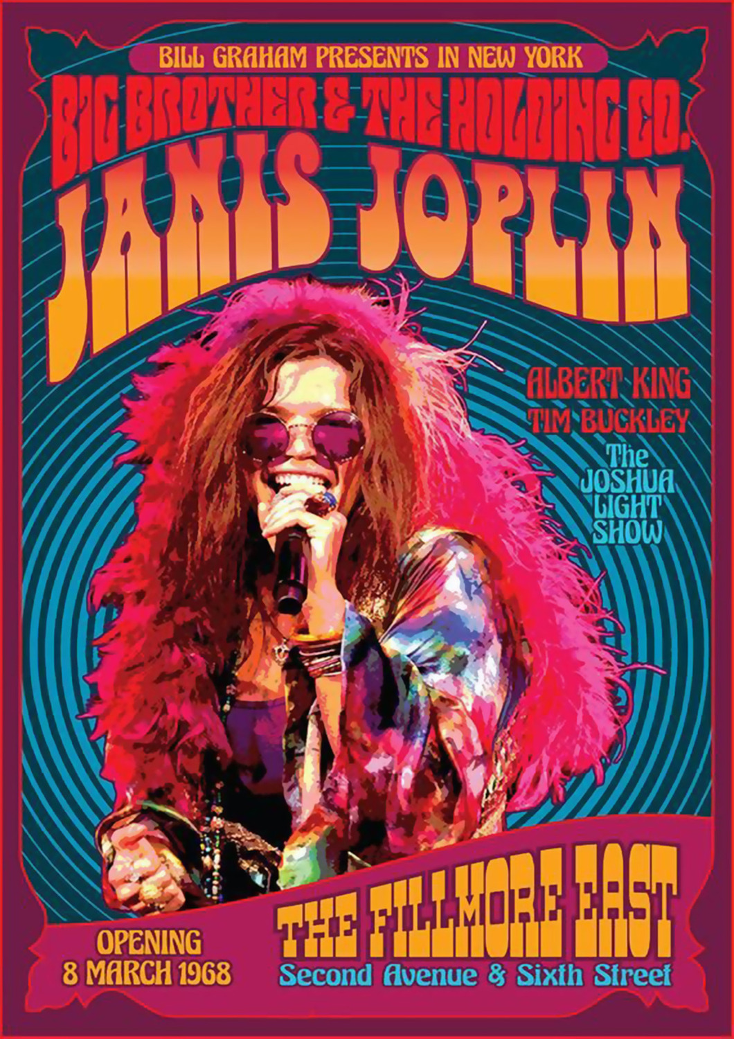 Vintažinis Janis Joplin koncerto plakatas – vintažinis koncerto plakatas | Framein