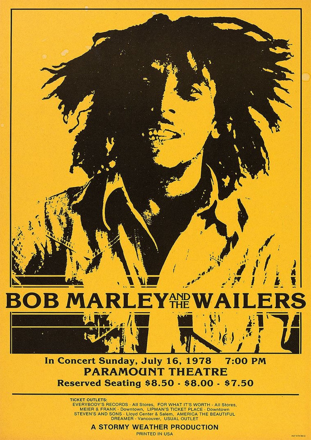 Vintažinis Bob Marley koncerto plakatas – vintažinis koncerto plakatas | Framein