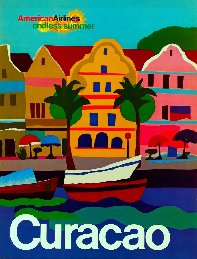 Vintažinis kelionių plakatas Curacao – vintažinis kelionių plakatas | Framein