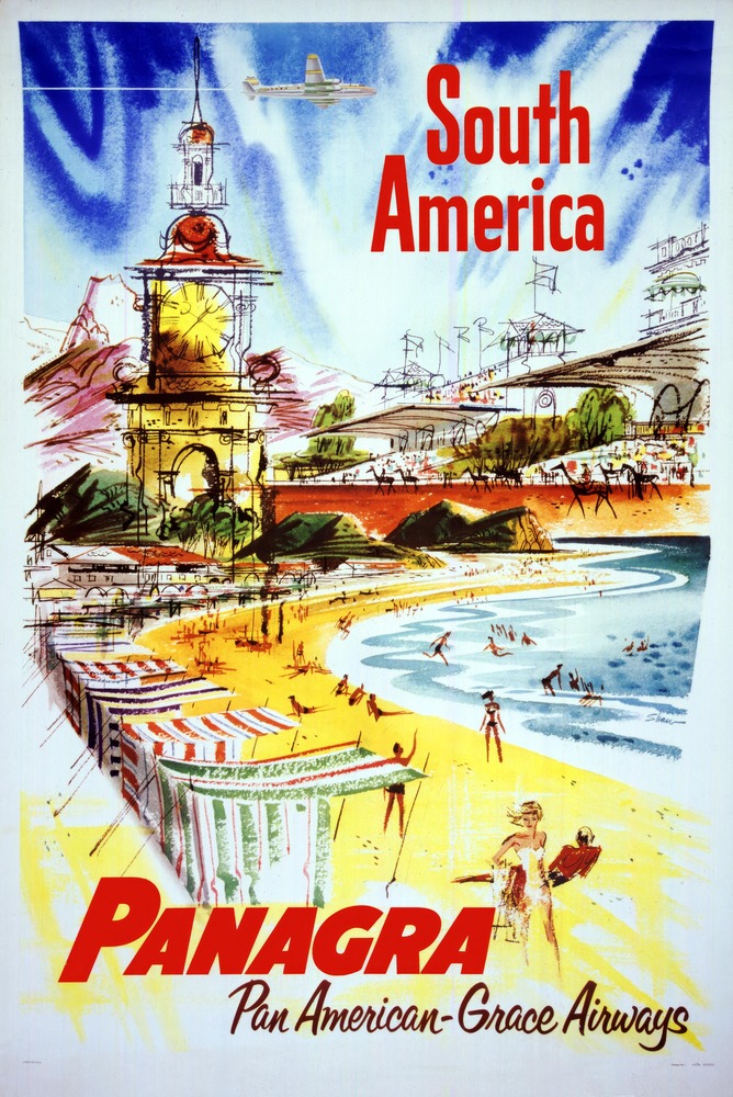 Vintažinis kelionių plakatas South America Panagra 1950 – vintažinis kelionių plakatas | Framein