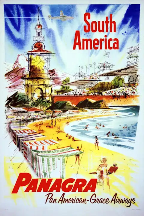 Vintažinis kelionių plakatas South America Panagra 1950 – vintažinis kelionių plakatas | Framein
