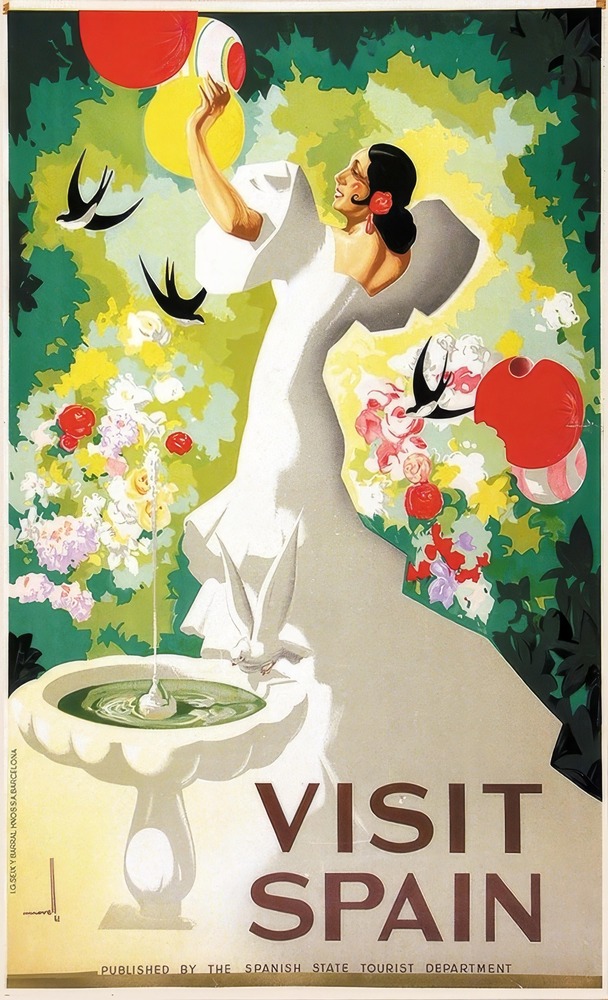 Vintažinis kelionių plakatas Visit Spain 1941 – vintažinis kelionių plakatas | Framein