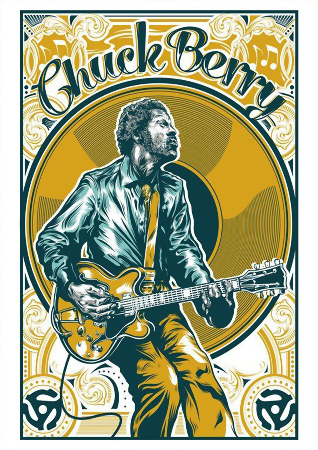 Vintažinis Chuck Berry (2) koncerto plakatas – vintažinis koncerto plakatas | Framein