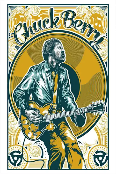 Vintažinis Chuck Berry (2) koncerto plakatas – vintažinis koncerto plakatas | Framein