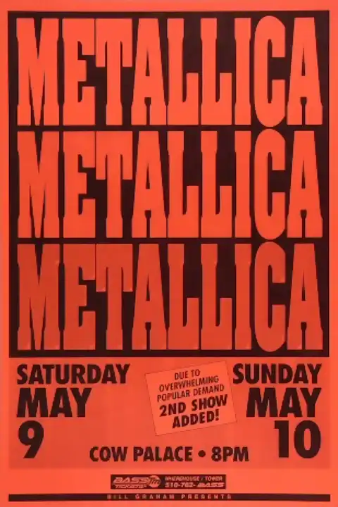 Vintažinis Metallica (4) koncerto plakatas – vintažinis koncerto plakatas | Framein