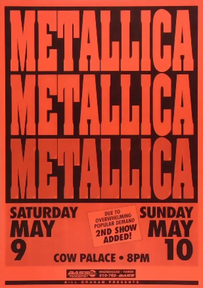 Vintažinis Metallica (4) koncerto plakatas – vintažinis koncerto plakatas | Framein