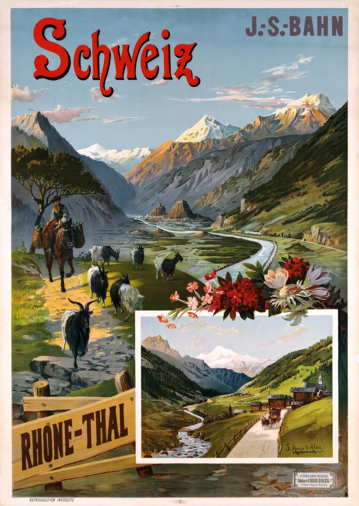 Vintažinis kelionių plakatas Schweiz 1895 – vintažinis kelionių plakatas | Framein