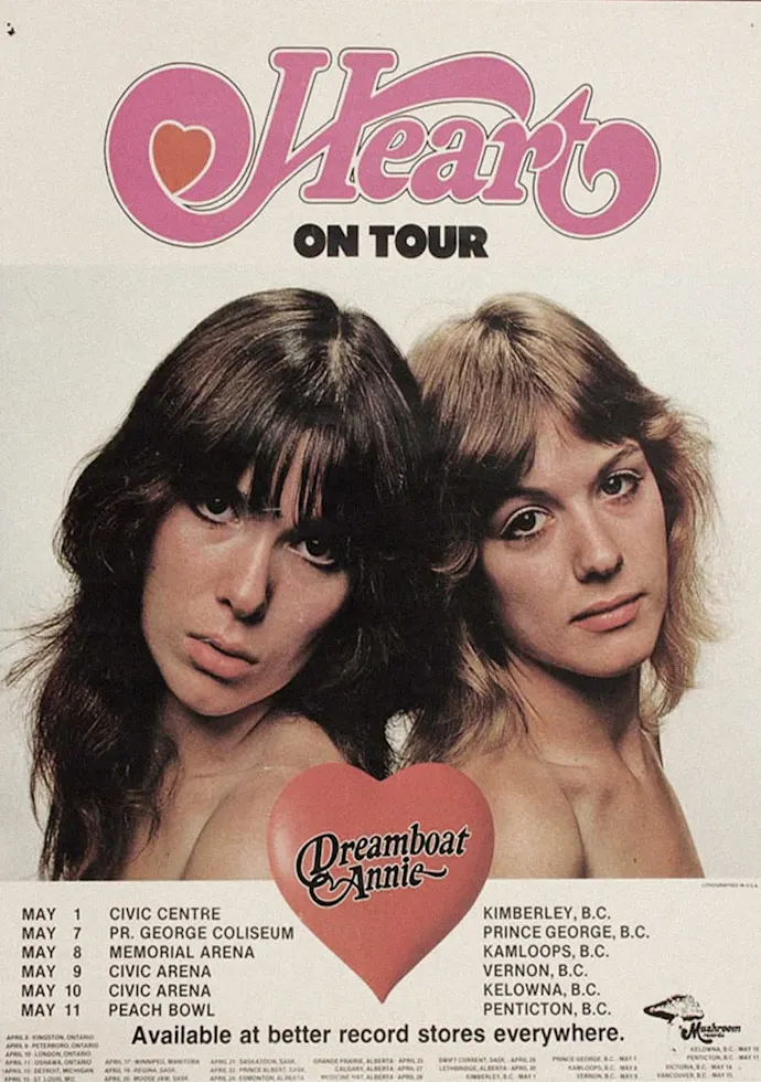 Vintažinis Heart on Tour koncerto plakatas – vintažinis koncerto plakatas | Framein