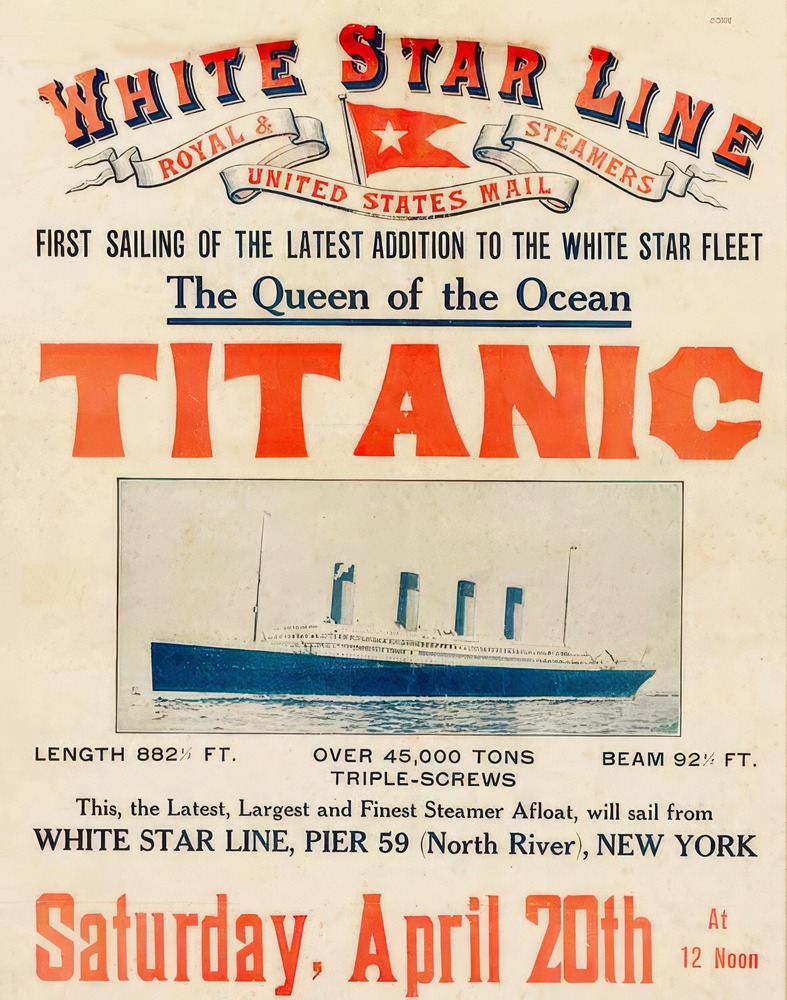 Vintažinis kelionių plakatas Titanic 1912 – vintažinis kelionių plakatas | Framein