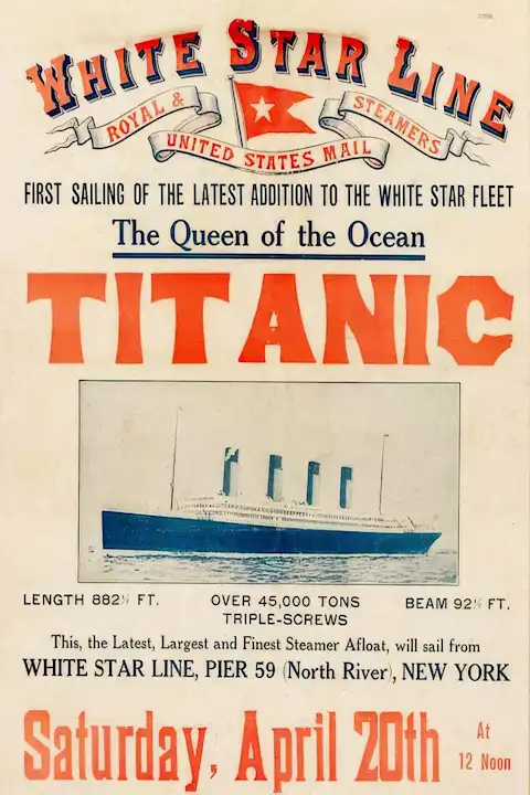 Vintažinis kelionių plakatas Titanic 1912 – vintažinis kelionių plakatas | Framein