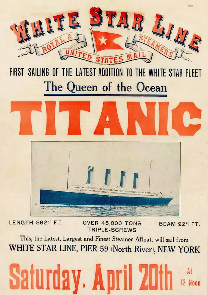 Vintažinis kelionių plakatas Titanic 1912 – vintažinis kelionių plakatas | Framein