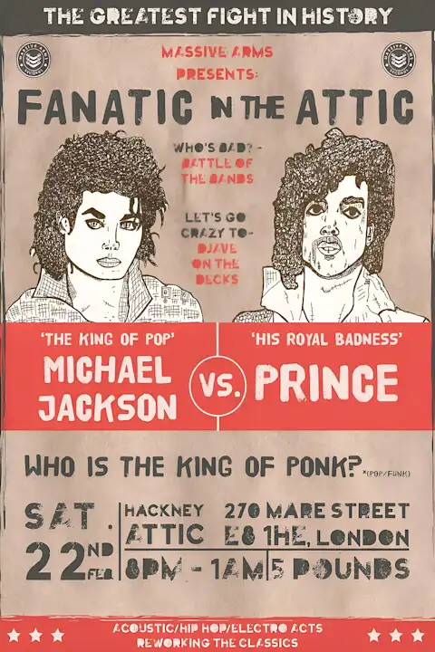 Vintažinis Michael Jackson ir Prince koncerto plakatas – vintažinis koncerto plakatas | Framein