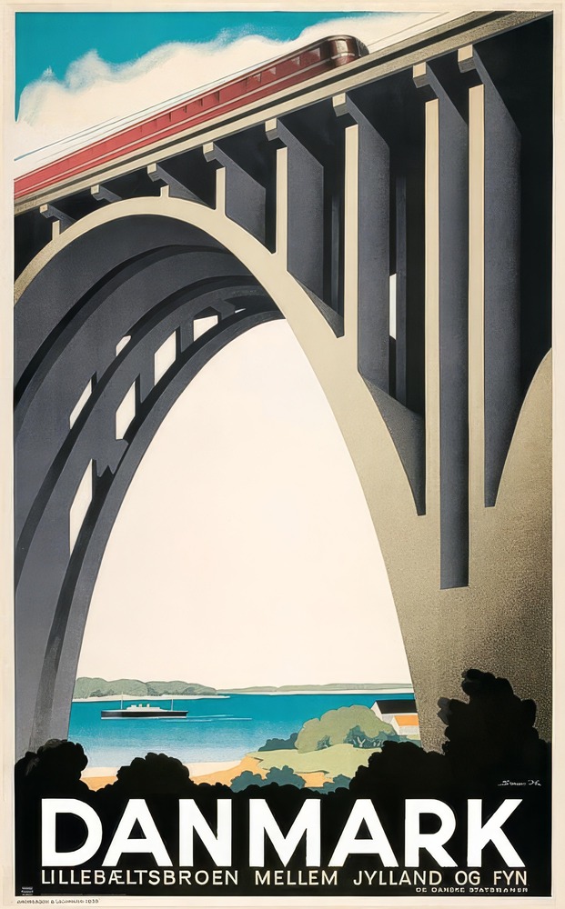 Vintažinis kelionių plakatas Danmark 1935 – vintažinis kelionių plakatas | Framein