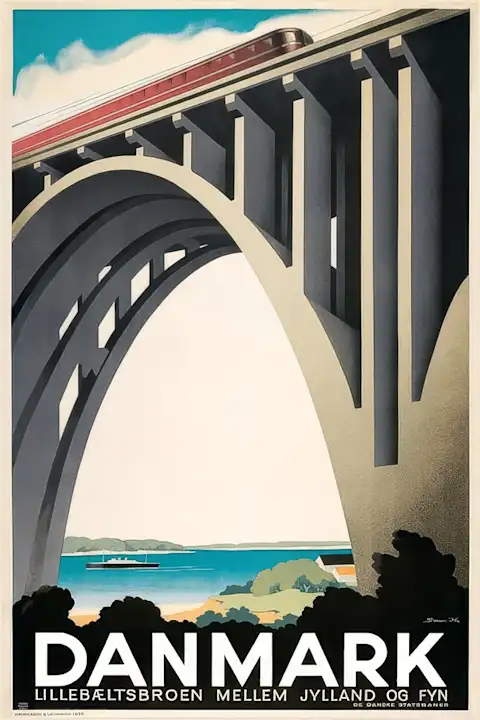 Vintažinis kelionių plakatas Danmark 1935 – vintažinis kelionių plakatas | Framein