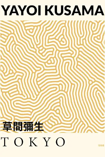 Japoniškas menas Yayoi Kusama - Tokio 1998 – japoniško meno plakatas | Framein