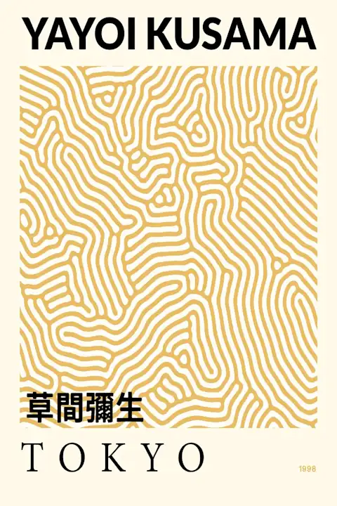 Japoniškas menas Yayoi Kusama - Tokio 1998 – japoniško meno plakatas | Framein