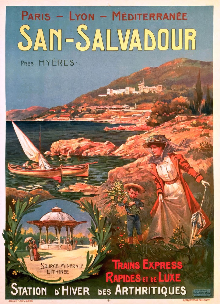 Vintažinis kelionių plakatas San Salvadour – vintažinis kelionių plakatas | Framein