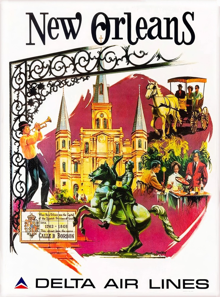 Vintažinis kelionių plakatas New Orleans – vintažinis kelionių plakatas | Framein
