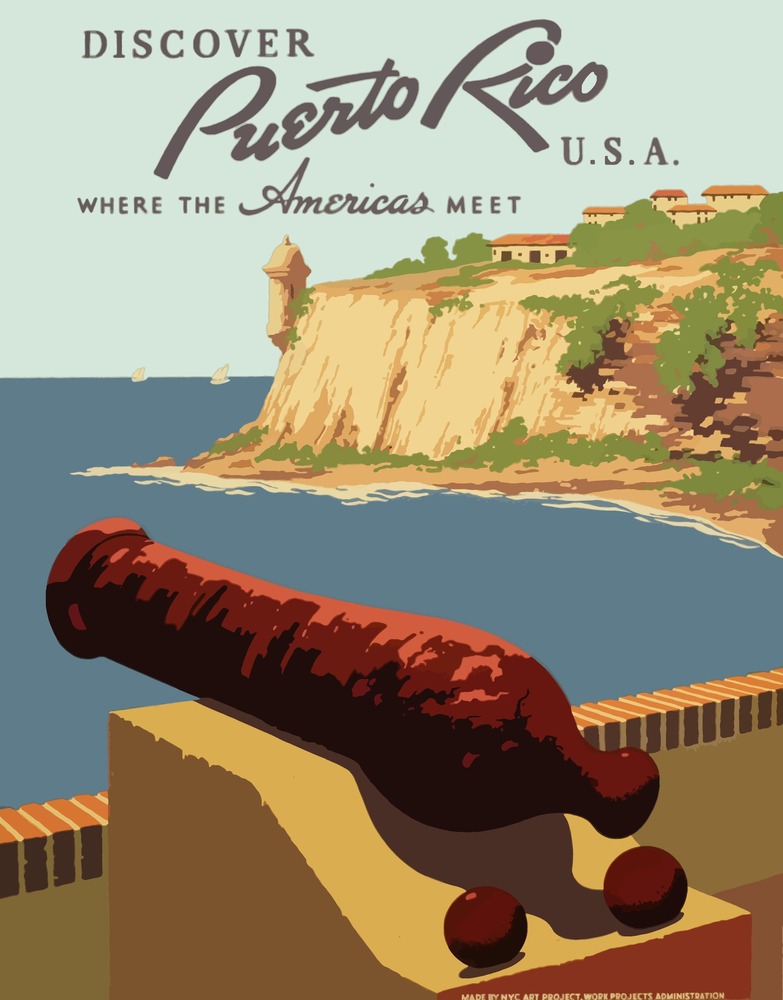 Vintažinis kelionių plakatas Puerto Rico 1930 – vintažinis kelionių plakatas | Framein