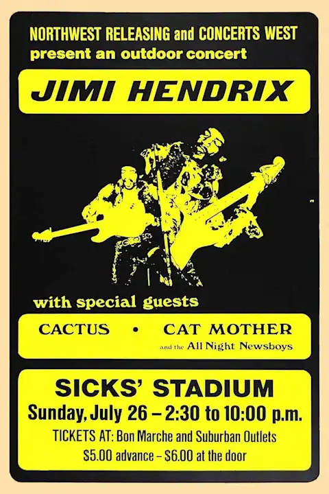 Vintažinis Jimi Hendrix (5) koncerto plakatas – vintažinis koncerto plakatas | Framein