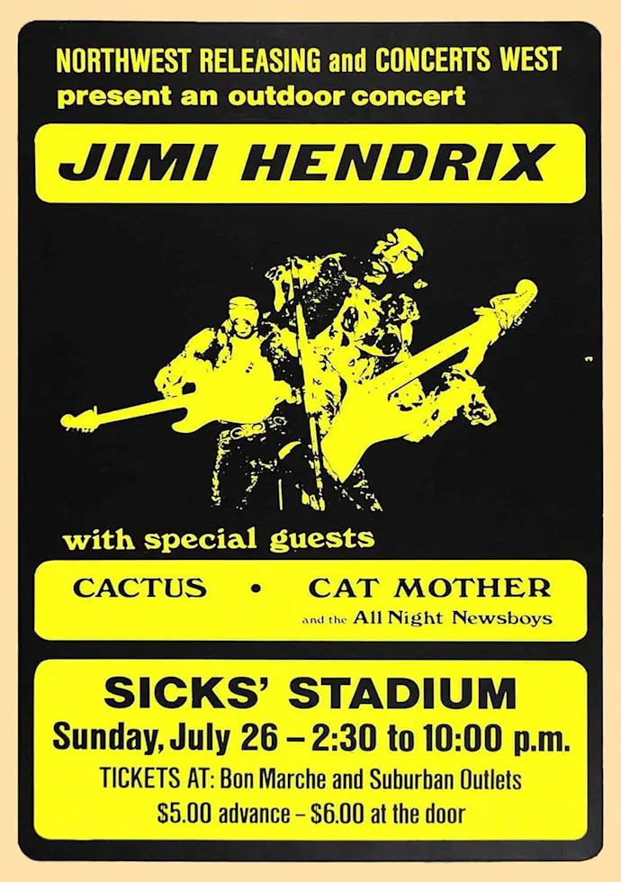 Vintažinis Jimi Hendrix (5) koncerto plakatas – vintažinis koncerto plakatas | Framein