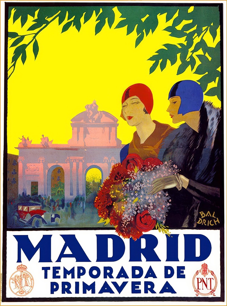 Vintažinis kelionių plakatas Madrid 1920 – vintažinis kelionių plakatas | Framein