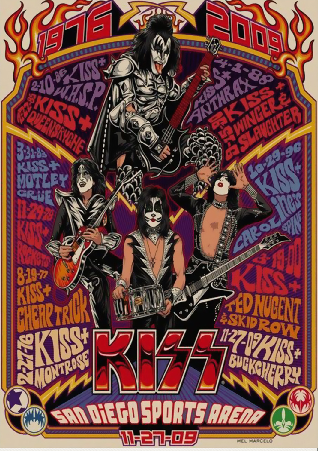 Vintažinis Kiss 3 koncerto plakatas – vintažinis koncerto plakatas | Framein