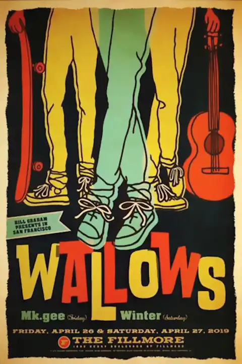 Vintažinis Wallows koncerto plakatas – vintažinis koncerto plakatas | Framein
