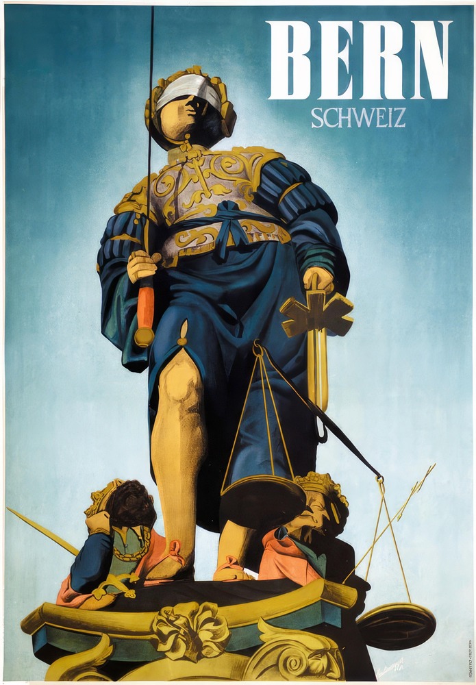 Vintažinis kelionių plakatas Bern Schweitz 1941 – vintažinis kelionių plakatas | Framein