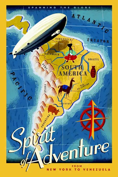 Vintažinis kelionių plakatas South America 2 – vintažinis kelionių plakatas | Framein