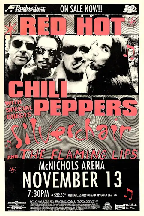 Vintažinis Red Hot Chili Peppers (5) koncerto plakatas – vintažinis koncerto plakatas | Framein