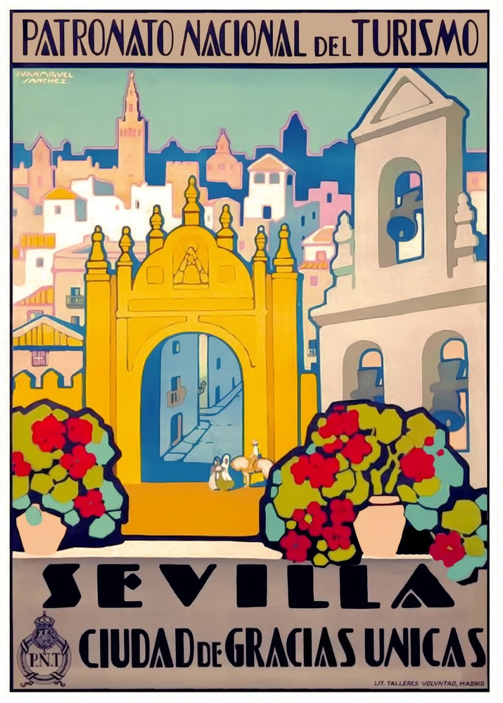 Vintažinis kelionių plakatas Sevilla 1929 – vintažinis kelionių plakatas | Framein