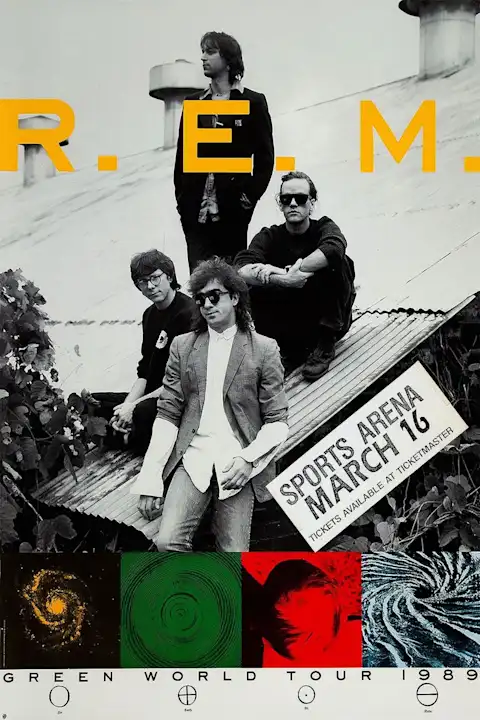 Vintažinis R.E.M. koncerto plakatas – vintažinis koncerto plakatas | Framein