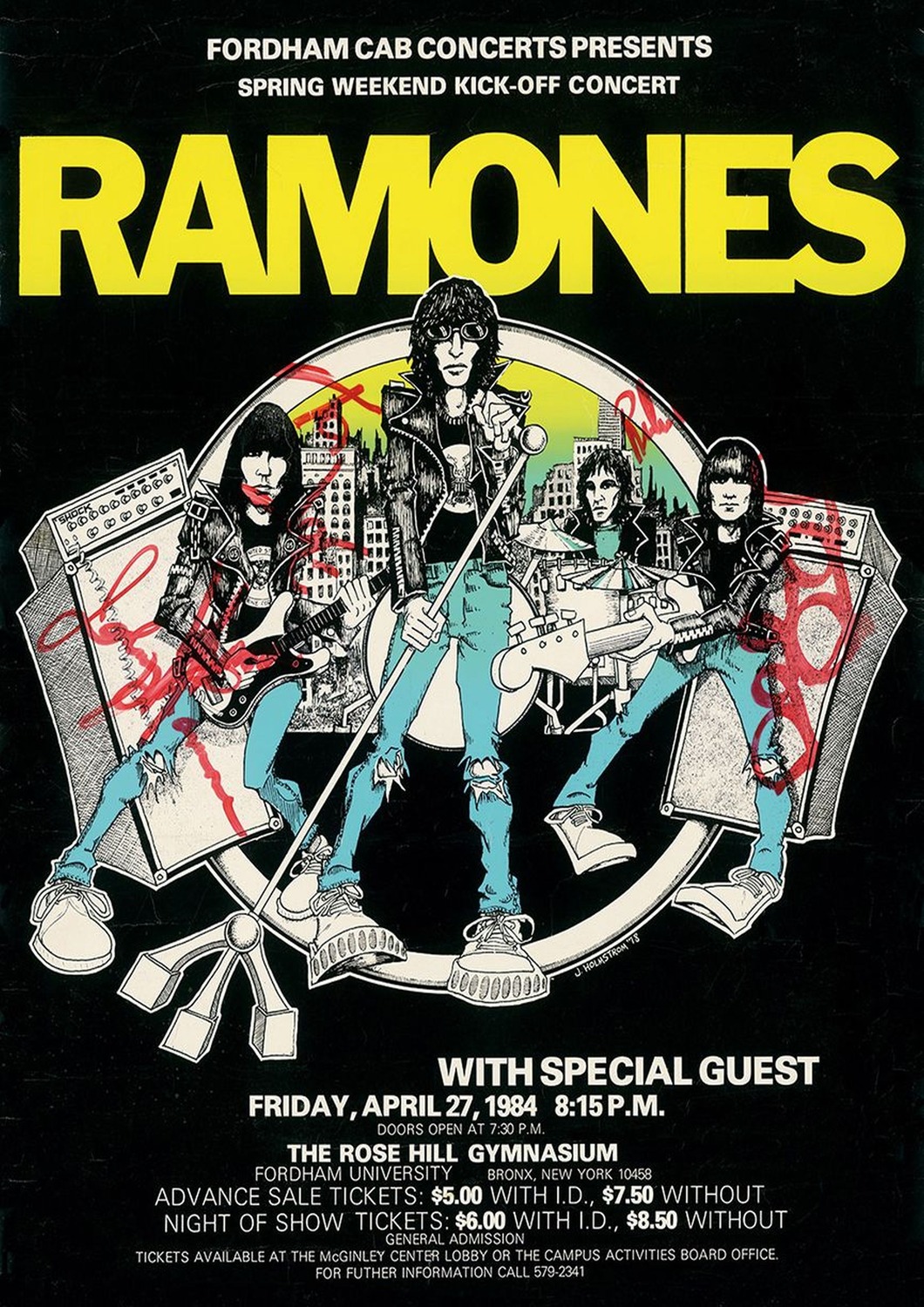 Vintažinis Ramones 4 koncerto plakatas – vintažinis koncerto plakatas | Framein