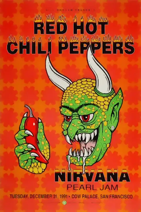 Vintažinis Red Hot Chili Peppers (2) koncerto plakatas – vintažinis koncerto plakatas | Framein