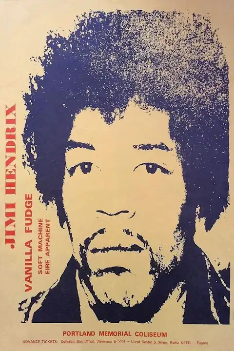 Vintažinis Jimi Hendrix (3) koncerto plakatas – vintažinis koncerto plakatas | Framein