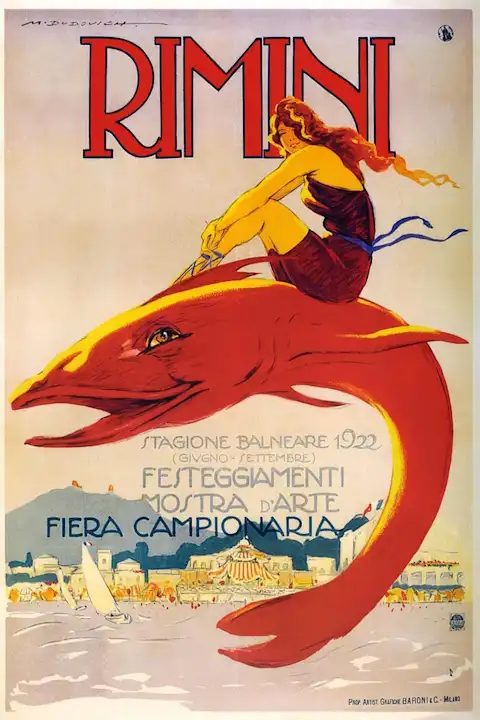 Vintažinis kelionių plakatas Rimini 1922 – vintažinis kelionių plakatas | Framein