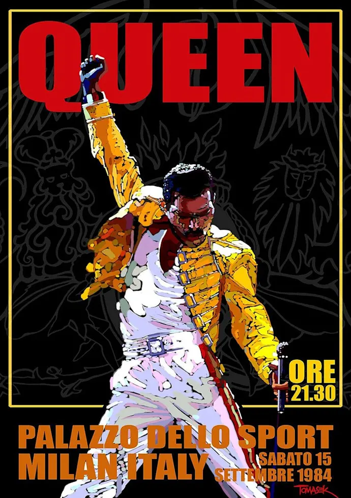Vintažinis Queen (8) koncerto plakatas – vintažinis koncerto plakatas | Framein