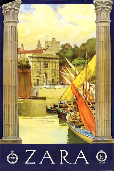 Vintažinis kelionių plakatas Zara Italia 1930 – vintažinis kelionių plakatas | Framein