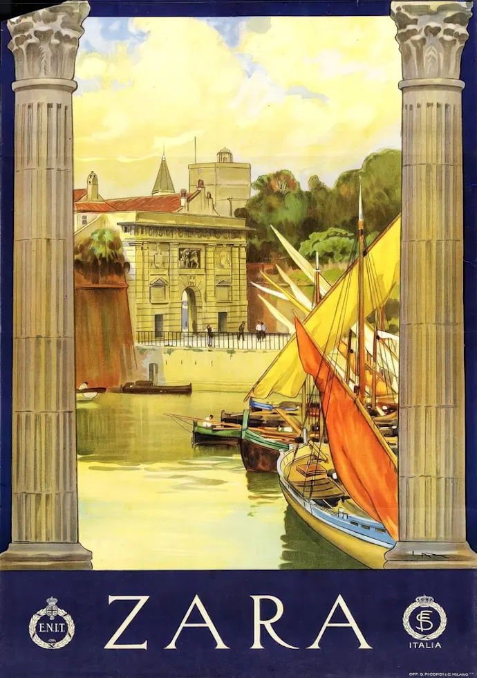 Vintažinis kelionių plakatas Zara Italia 1930 – vintažinis kelionių plakatas | Framein