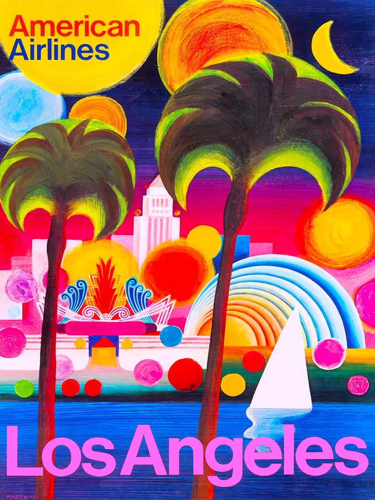 Vintažinis kelionių plakatas Los Angeles – vintažinis kelionių plakatas | Framein