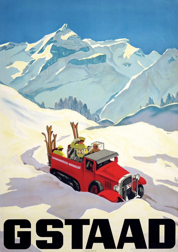 Vintažinis kelionių plakatas Gstaad 1934 – vintažinis kelionių plakatas | Framein