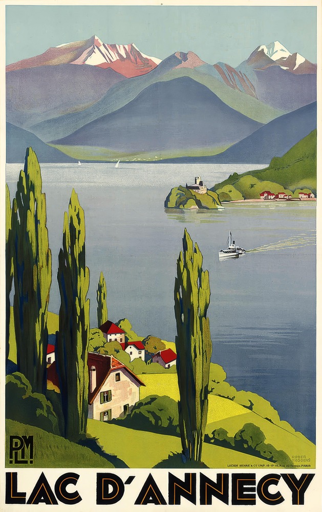 Vintažinis kelionių plakatas Lac d'Annecy – vintažinis kelionių plakatas | Framein