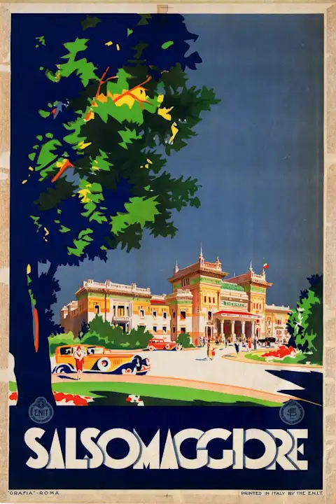 Vintažinis kelionių plakatas Salsomaggiore 1925 – vintažinis kelionių plakatas | Framein