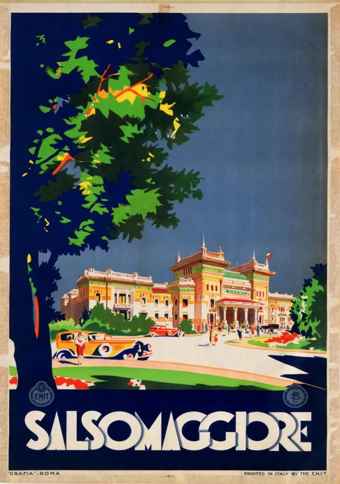 Vintažinis kelionių plakatas Salsomaggiore 1925 – vintažinis kelionių plakatas | Framein