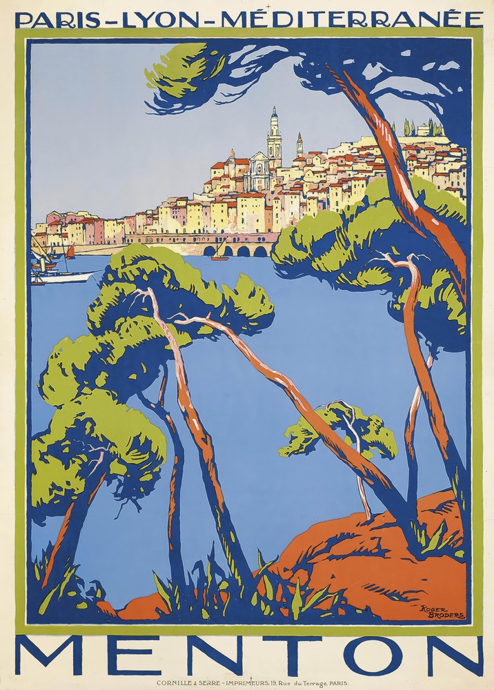 Vintažinis kelionių plakatas Menton – vintažinis kelionių plakatas | Framein