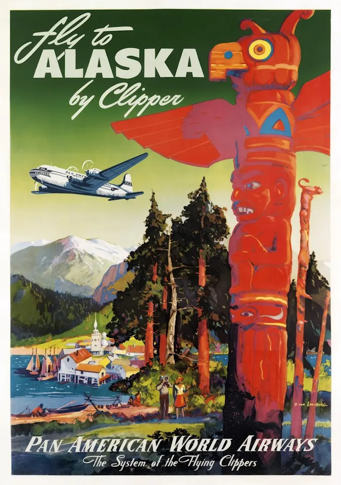 Vintažinis kelionių plakatas Alaska 1950 – vintažinis kelionių plakatas | Framein