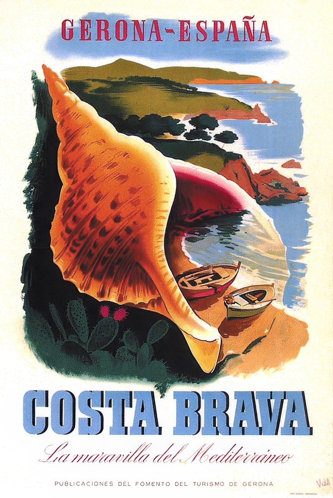 Vintažinis kelionių plakatas Costa Brava España 1953 – vintažinis kelionių plakatas | Framein